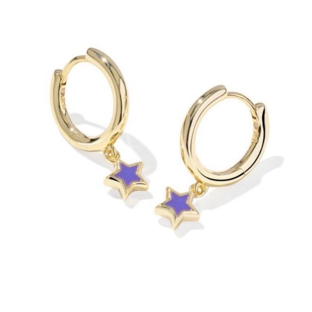 Kendra Scott Gild and Purple Star Huggies new